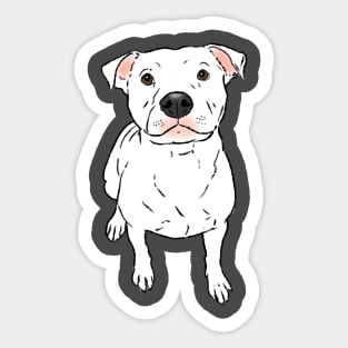 White Pitbull, Sitting Pittie Sticker